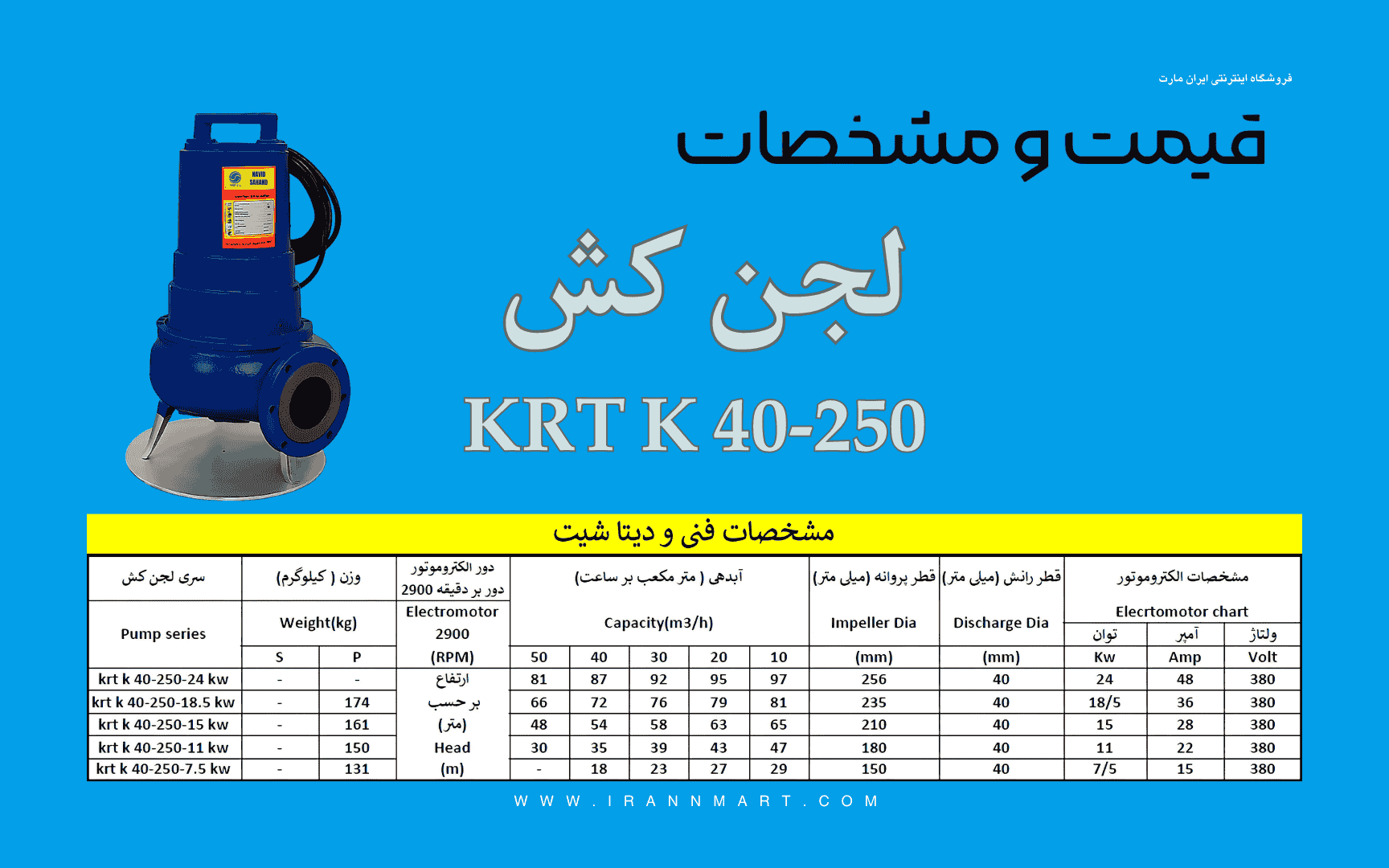 مدل KRT K 40-250 لجن کش نوید سهند