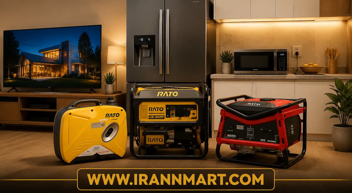 مقایسه ابعادی موتور برق 3 کیلووات در کنار وسایل منزل موتور برق 3 کیلووات